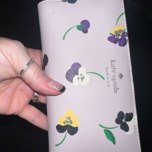 kate spade Lavender Pansy Print Wallet